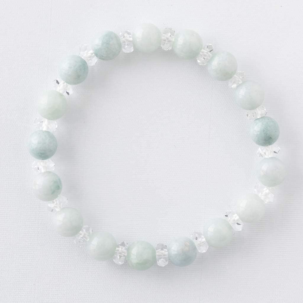 16cm Itoigawa Natürlicher Jadeit Armband mit Blau und einem Wunderschönen Japanischen Nationalstein und Jomon Kraftstein Jadeit Werkstatt Spezial Paulownia Holz