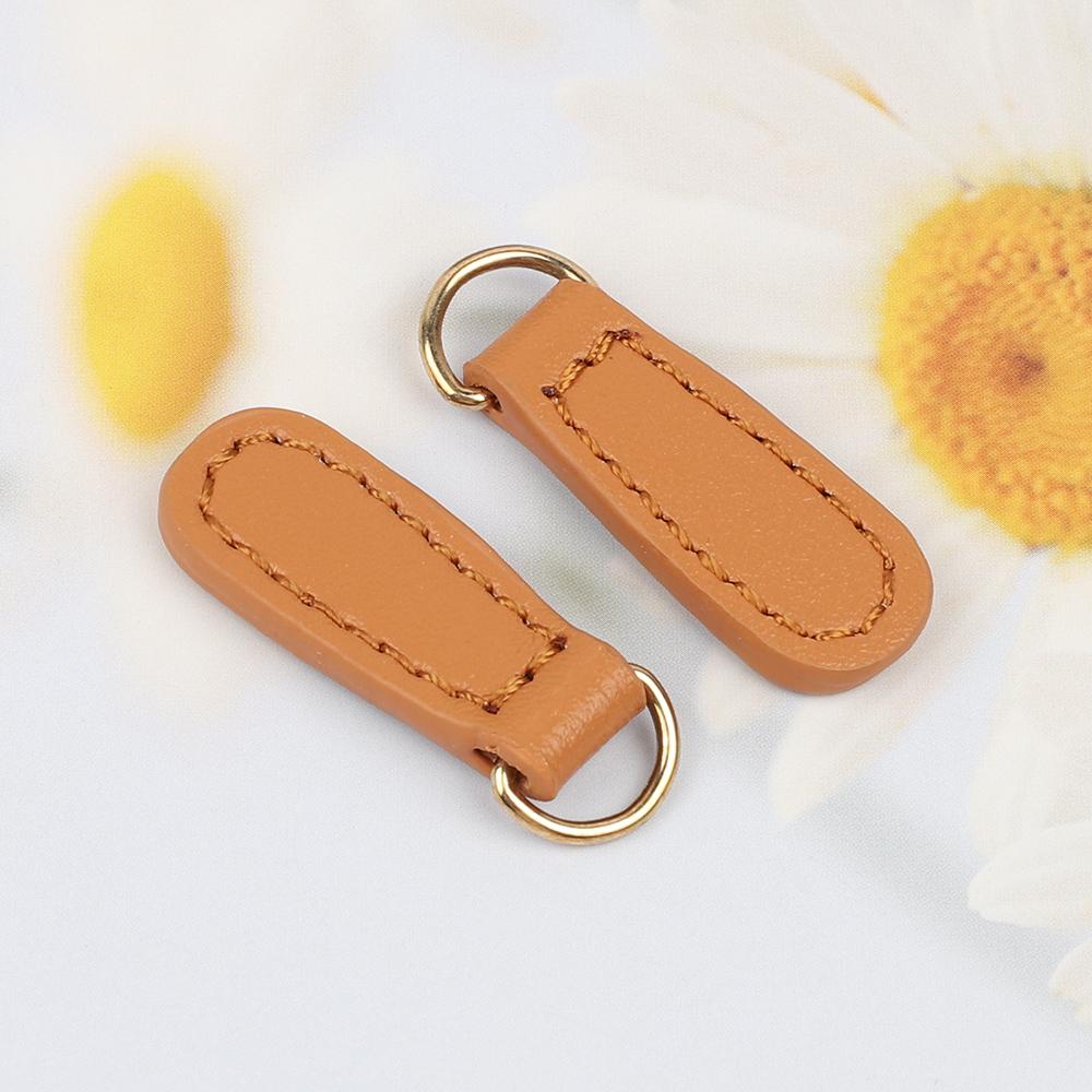 5 Stück Echtes Leder Reißverschluss Zipper Puller Kopf für Rucksack Reißverschluss Schnalle Anhänger Zuglasche DIY Nähen Kleidung Tasche Zubehör
