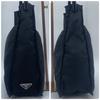 Prada Handbag Tote Shoulder Bag Tessuto Nylon Single Semi Shoulder Plastic Handle Arm Black