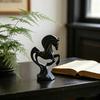 3D-Printed Prancing Horse Ornament for Success with Streamlined Stable Base Abstract European Artistic Decoration for Office or Living Room
