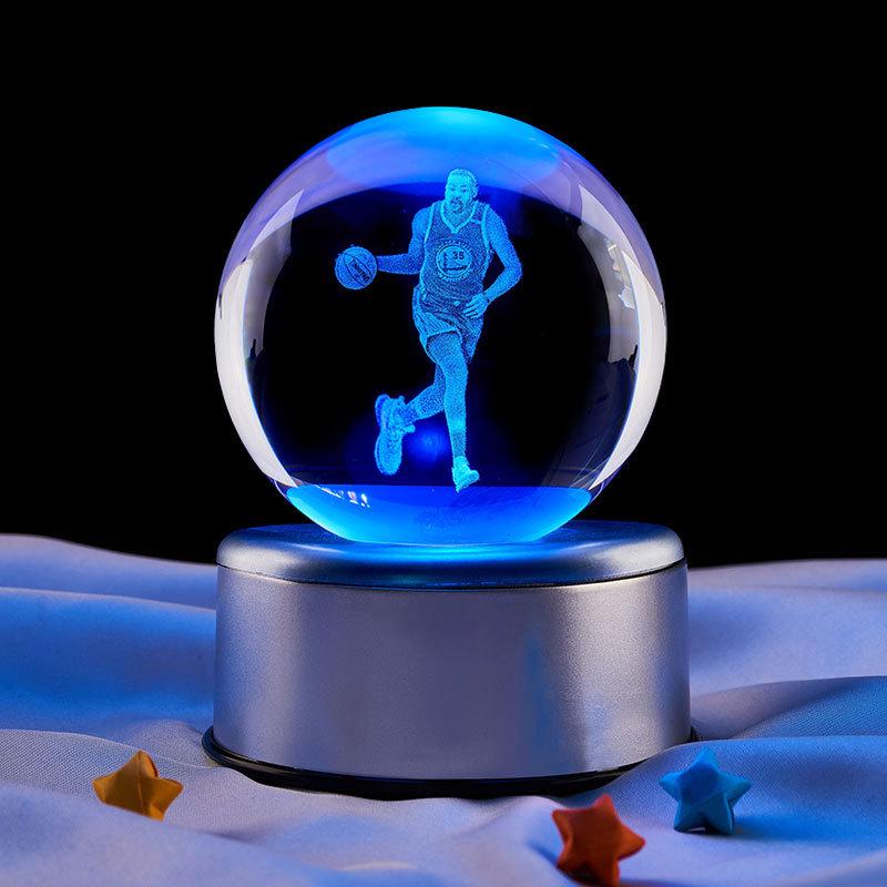 Durant Crystal Moon Music Box Night Light Ornament