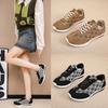 Sneakers Women's Breathable Color-block Front Lace-up Casual Shoes White Shoes