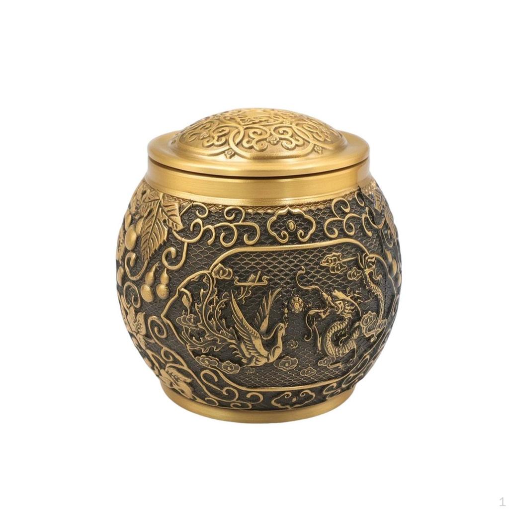 Tea Canister with Lid Airtight Storage Jar Ornate