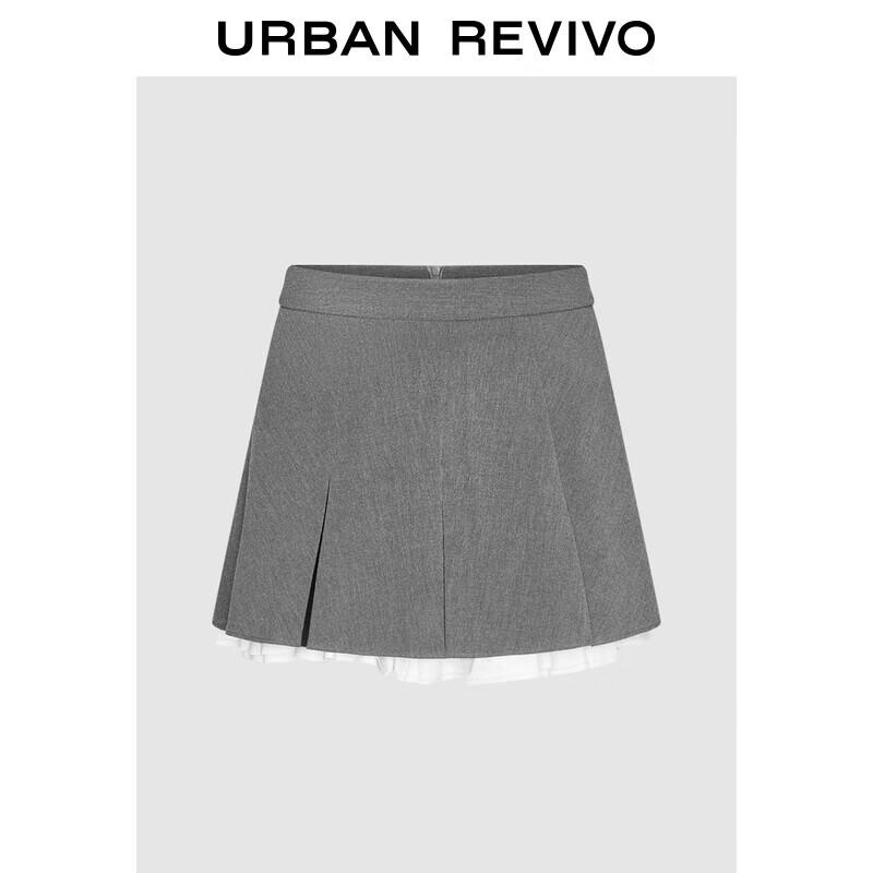 UR 2025 Winter Women s Pleated A-Line Mini Skirt XS