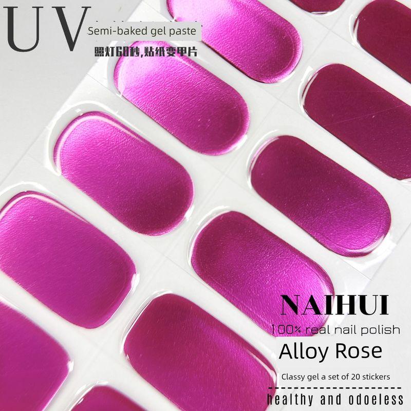 

Mirror Silver Electroplating Second Generation Nail Stickers Semi-Baked Gel Alloy Rose [20 finger light]]