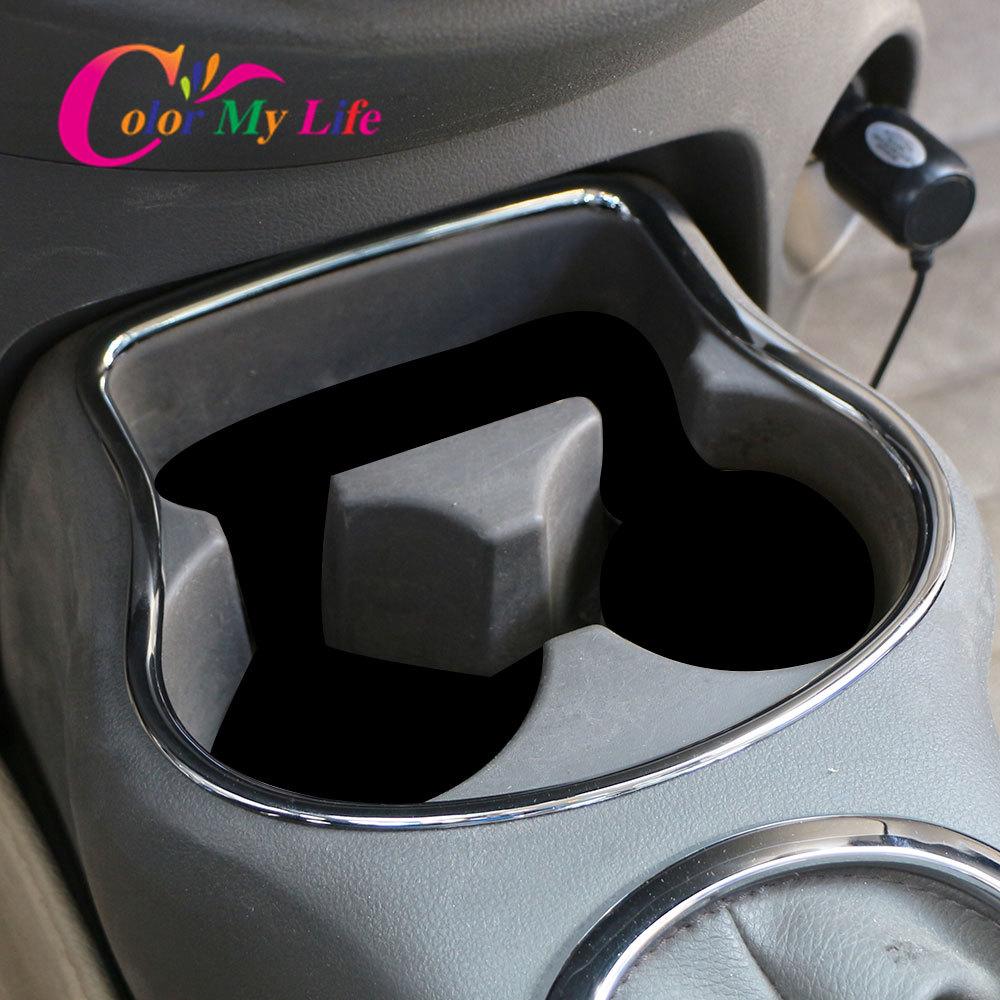 Color My Life Car ABS Chrome Water Cup Circle Trim Glove Box Decorative Sticker for Nissan Sunny 2011 - 2015