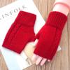 Women's 80% Wool Half-Finger Gloves: Hand-Stitched, Smooth Seams, Warm Cold-Weather Writing Gloves