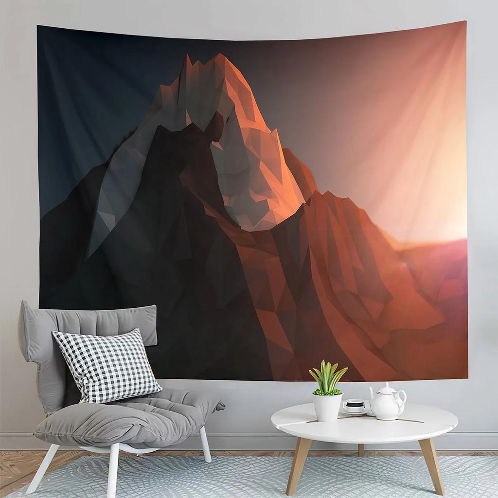 Abstract Snow Mountain Tapestry Nature Sunset Tapestry Purple Sky Tapestry Wall Hanging Tapestries Art Living Room Bedroom Dorm