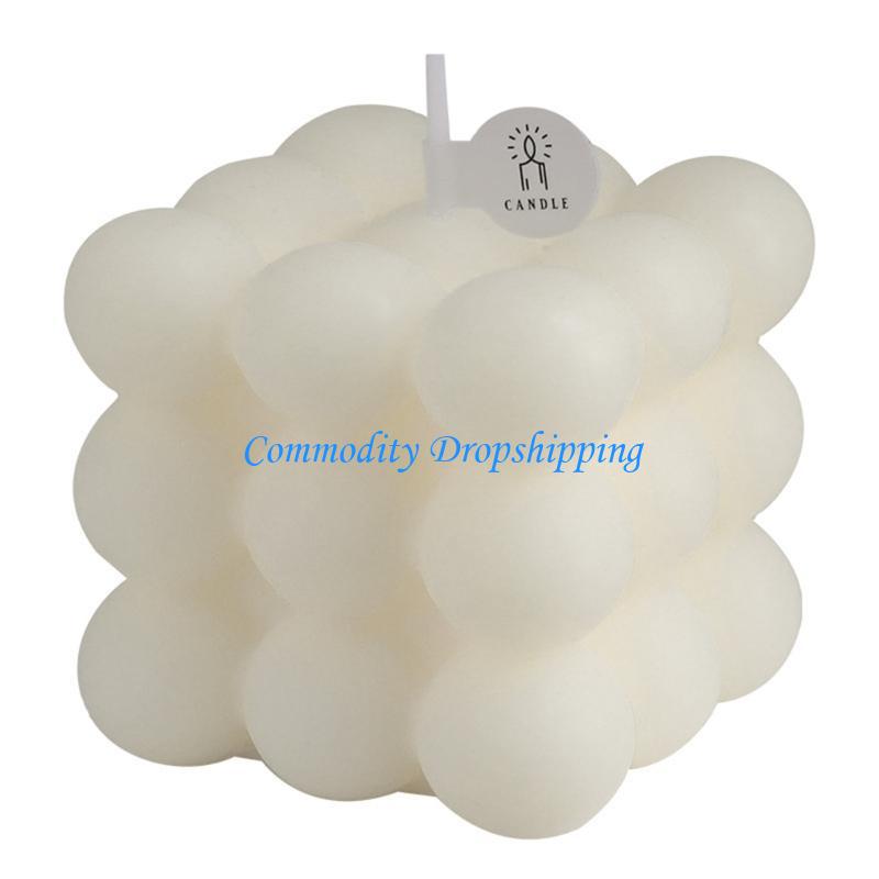 Y5JC 6x6cm Cube Aroma Scented Candles Natural Soy Wax AromatherapyFragrant Birthday Gift белый