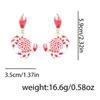 Fashion Summer Beach Vacation Style Cute Color Crab Shape Earrings Women's Unique Earring Female Jewelry