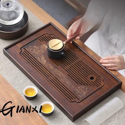 Jiangshan podnos na čaj Domácí malý odtokový čajový stolek Bambusový podnos na čaj Kung Fu čajová souprava Příslušenství Čajové moře Stůl pro suché vaření