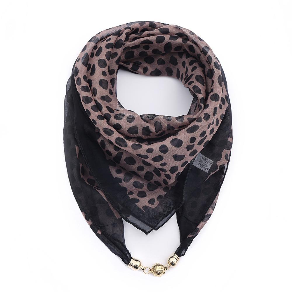 Fashion Magnetic Buckle Women s Neck Scarf Chiffon Luxury Silk Scarf Neck Protection Korean Style Headscarf Spring