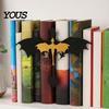 Heavy Duty Book Support Double Dragon Bookends, Vintage Fantasy Flying Bookshelf Decor, Stable Decorative Shelf Accents Sculpture Stopper for Shelves,
