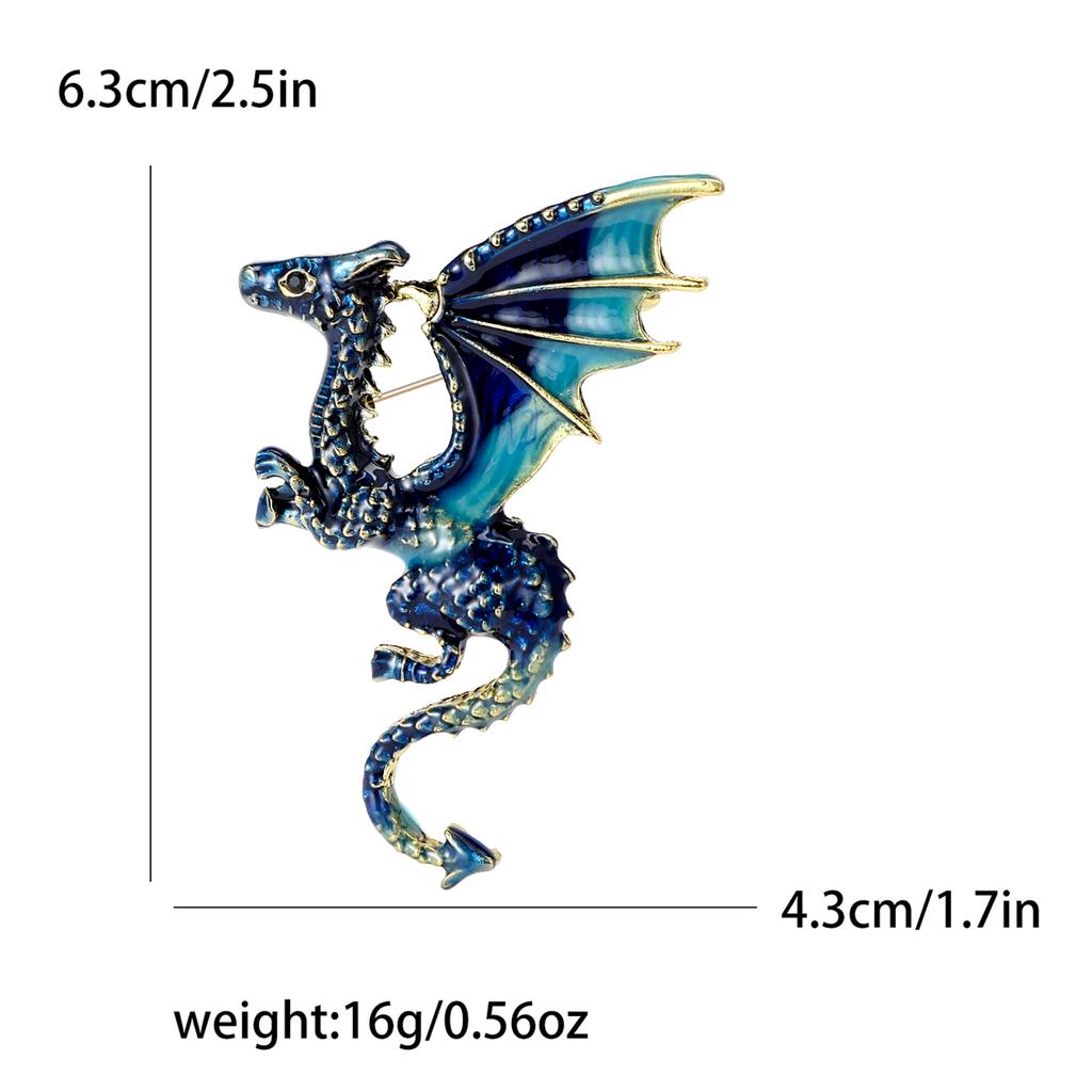 Enamel Dragon Pins for Women Rhinestone Flying Dragons Animal Brooch Banquet Party Backpack Gifts Jewelry Accessories
