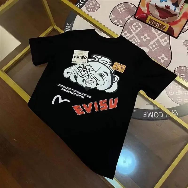 24 Fushen Dharma Buddha Head Stitching Large M Print Cotton Short Sleeve and WoRound Neck Letter T-shirt