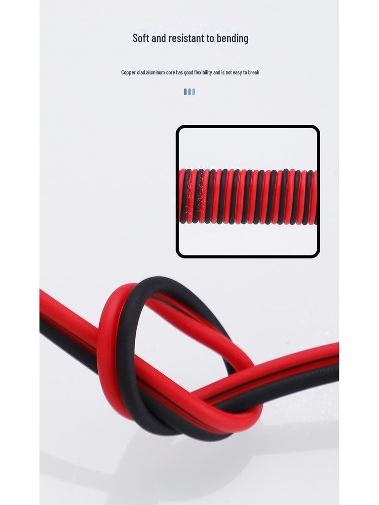RVB Red & Black Dual-Core Copper-Clad Aluminum Wire for Household Lighting & Monitoring