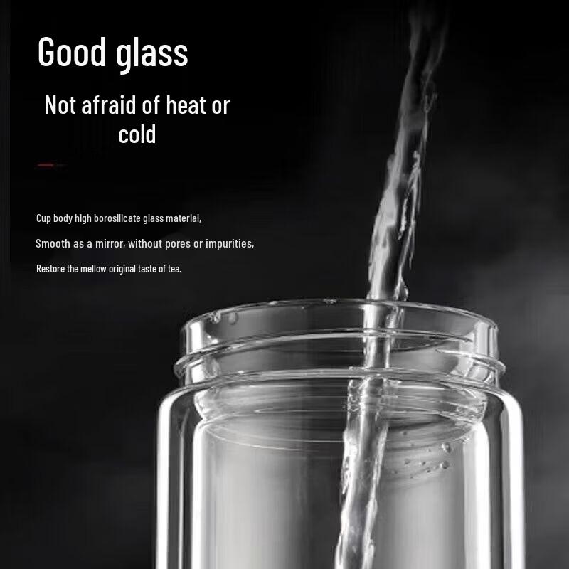 Fuguan Double Wall Glass Tea Bottle
