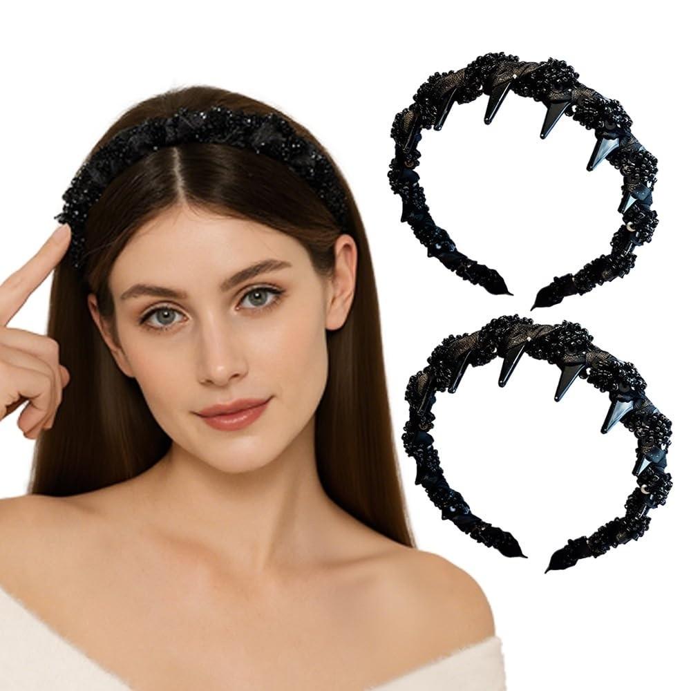 Elegant Beaded Headband Wave Hair Comb New Hair Accessories  For Women Girls