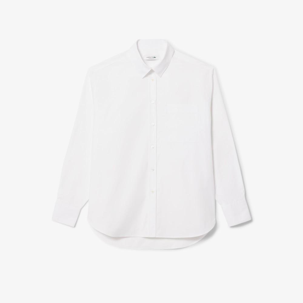 [Lacoste] Women's Oversized Poplin Shirt CF0215-55N001