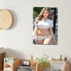 Iron Wall Art Metal Sign Female Body Shape Decor White Shirt Design