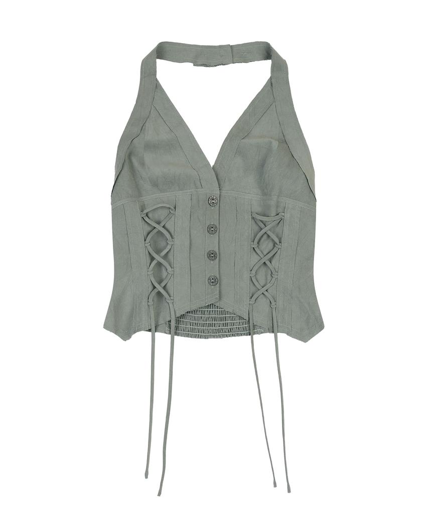 ORDINARY HOLIDAY Halter Neck Top [Gray]