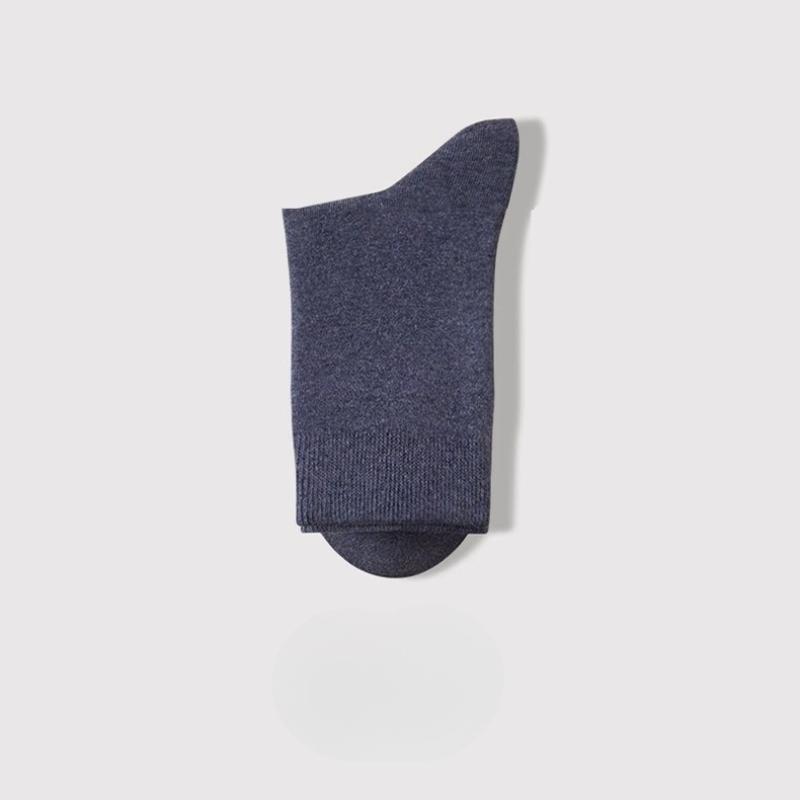 

Однотонные хлопковые носки для осени и зимы, носки до середины икры, мужские носки с защитой от запаха и влагопоглощением, длинные хлопковые носки до икры 1 pair темно-синий