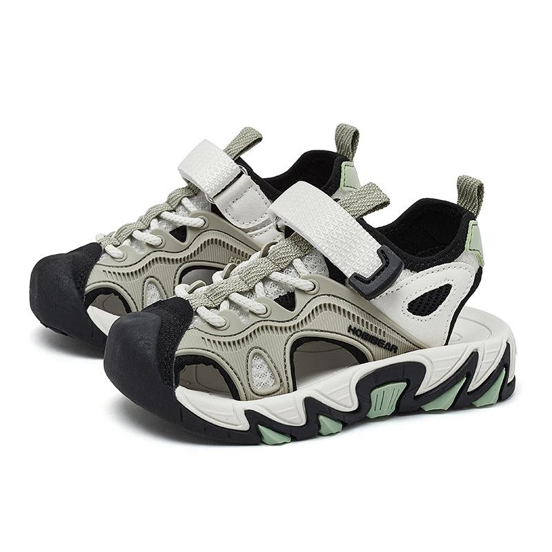 Kids Closed Toe Sandals Boys Girls Hollow Out Hook And Loop Casual Beach Shoes Summer Water Sports Shoes For Children Outdoor