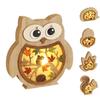 Wooden Ornaments With LED Light Squirrels Owls Hedgehogs Shape Carving Art Crafts Desktop Decoration For Thanksgiving Harvest Festival