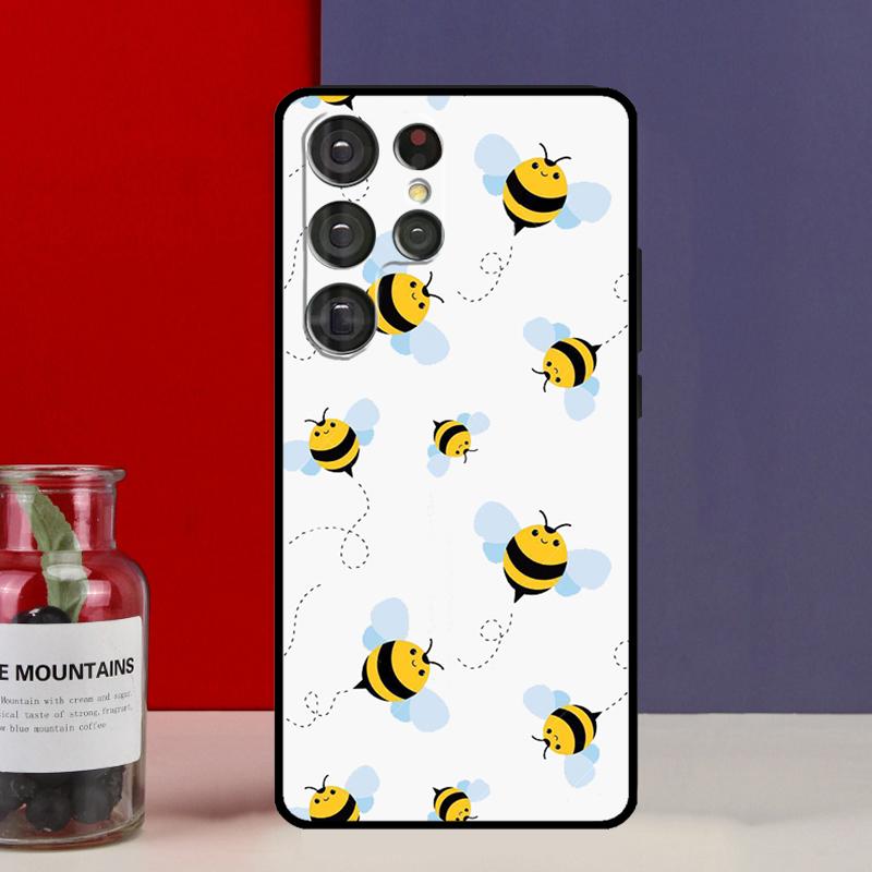 Bee Bumblebee Pattern Funda Case For Samsung Galaxy S25 Ultra S9 S10 S20 S21 FE S22 S23 Plus S24 Ultra Phone Cover