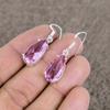 Pink Kunzite Gemstone Handmade 925Sterling Silver Jewelry Earring 1.50" KKG-119