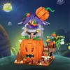 Non-Toxic Halloween Mini Pumpkin House Micro Model Building Blocks City Diy Pumpkin Carriage Set Bricks Toys For Children Gift