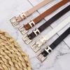 I-Shaped Buckle Two-Piece Set, Alloy Pin Buckle Women'S Thin Belt, High-End Decorative Chic Wind Belt Women