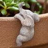 Blomsterpotte Figur, Elefantform, Dekorativ Udskåret Ornament, Unik Borddekoration til Hjemmekontor Balkon Have