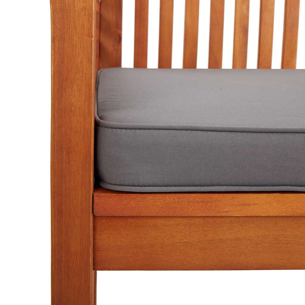 2 Seater Garden Bench with Cushions 120 Cm Solid Acacia Wood