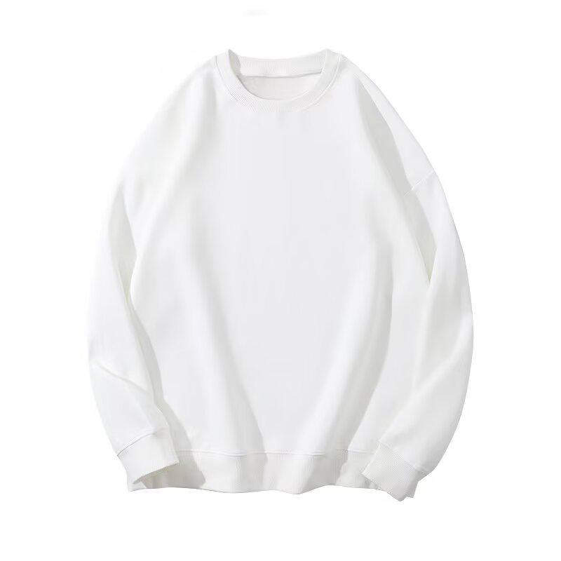 

Men’s Heavyweight Crewneck Sweatshirt: High-End Long Sleeve Pullover for Spring & Autumn 3XL білий