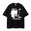 Unisex T-Shirt Oversized 2023 Cotton Gothic Print Punk Short Sleeve Black Summer Hip Hop Streetwear Lonely Shadow Graphic Clothing