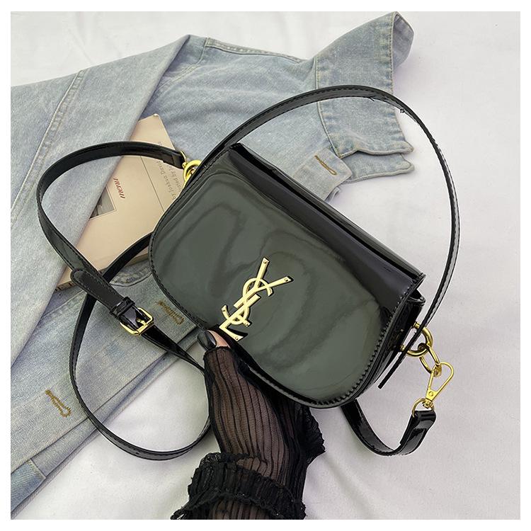 Retro Minimalistisk Texturerad Dam Lyxhandväska - Casual Axel- och Crossbodyväska