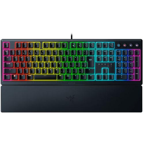 

Ігрова клавіатура Razer Ornata V3 JP Дротова тонка клавіатура Оснащена клацаючими механічними мембранними перемикачами Ковпачки клавіш з УФ-покриттям покращують стирання та подряпини