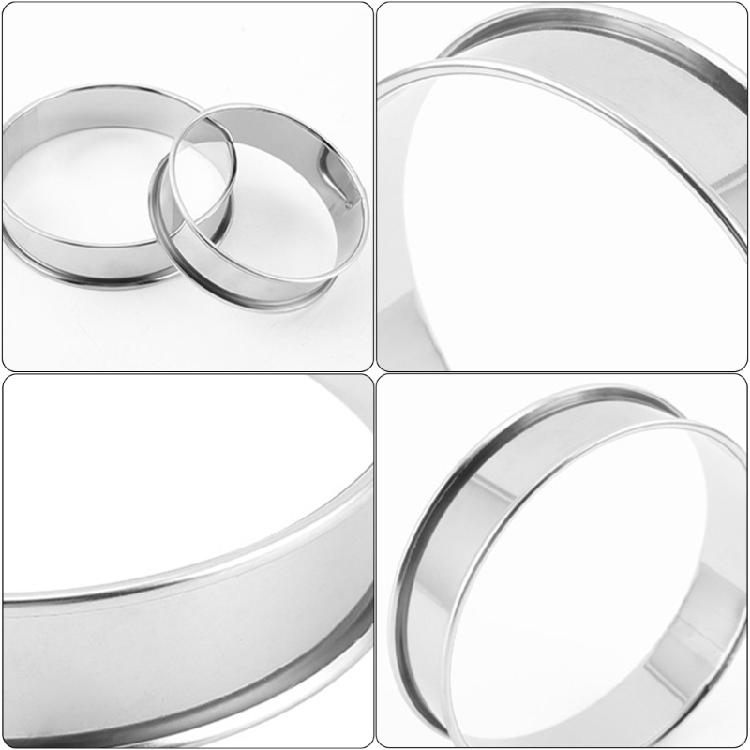 Easy Demold Baking Rings Tarts Molds Professional Stainless Steel Round Baking Rings Cake Mould for Tarts and Eggs