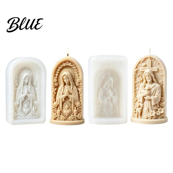Easy Release Wax Silicone Making Candle Mold Jesus 3D Sculpture Molds Good Shepherd Virgin Religious