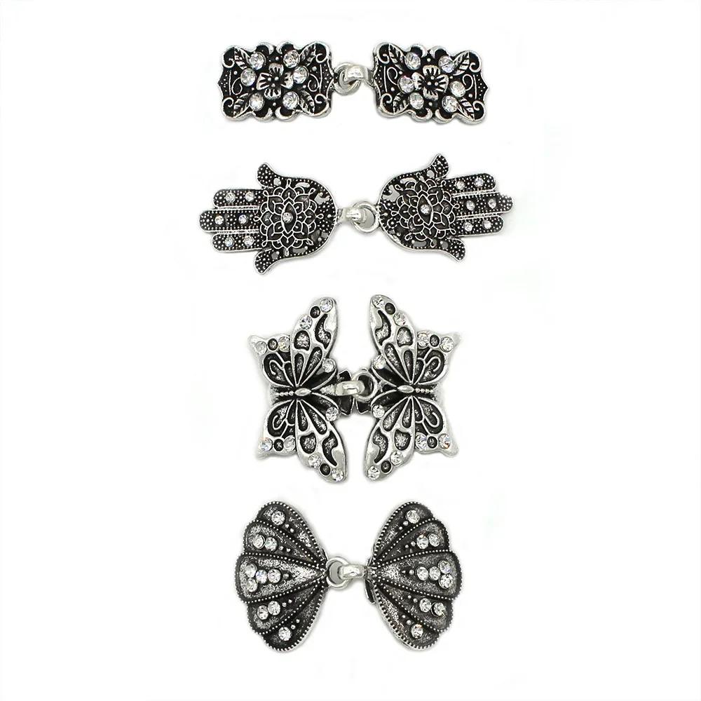 1 Pair New Blouse Shirt Lapel Collar Cardigan Clip Women Girls Vintage Shiny Crystal Pin Brooch Cape Cloak Clasp Fixing Clip
