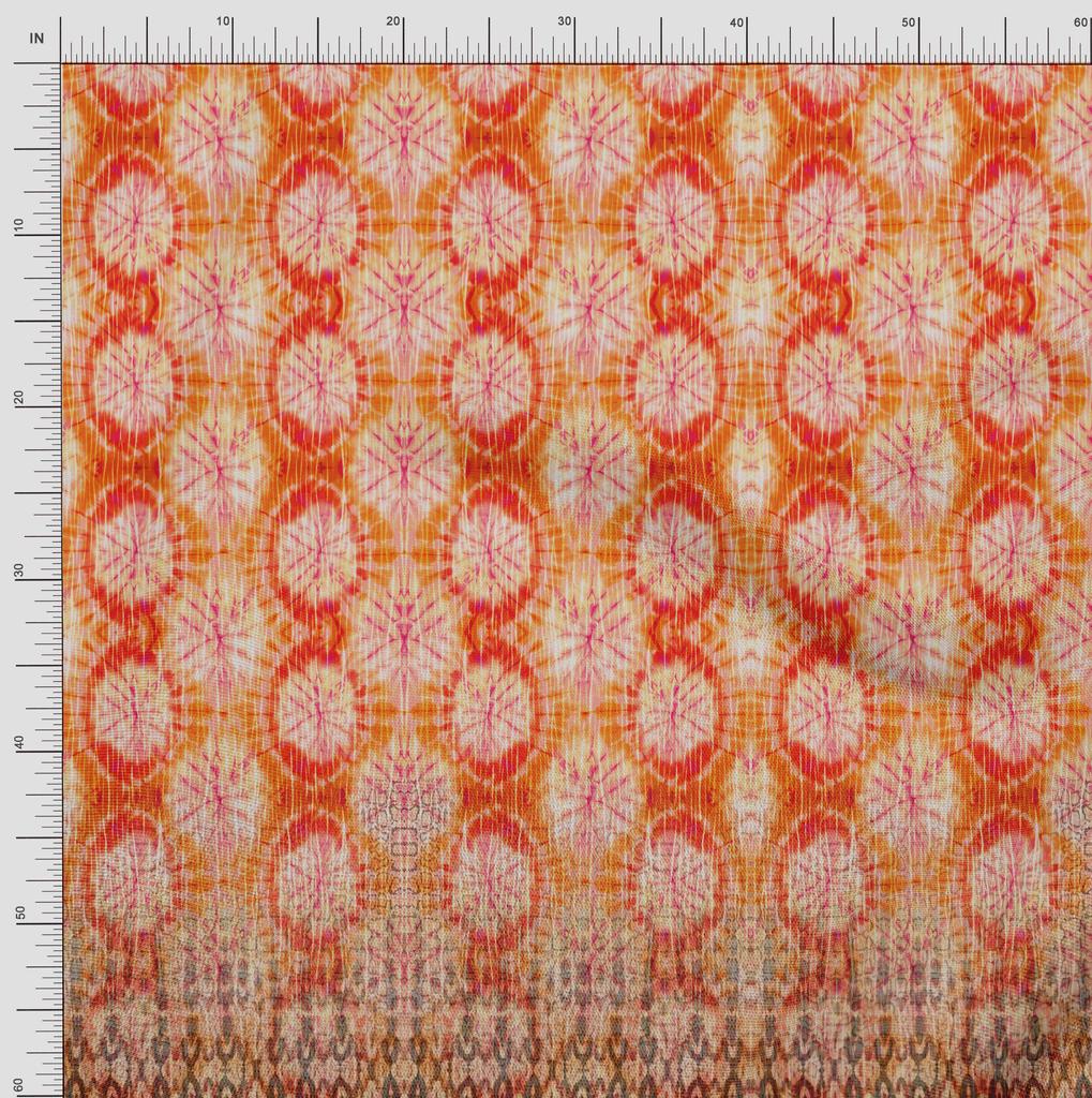 Soimoi Japan Crepe Satin Stoff Tie & Dye Panel Dekor Stoff bedruckt Meter 42 Zoll