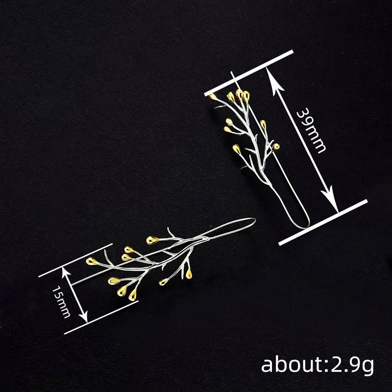 Huitan Unique Aesthetic Branch Design Hook Earrings for Women Romantic Wedding Party Engagement Daily Accessories Zircon Gift