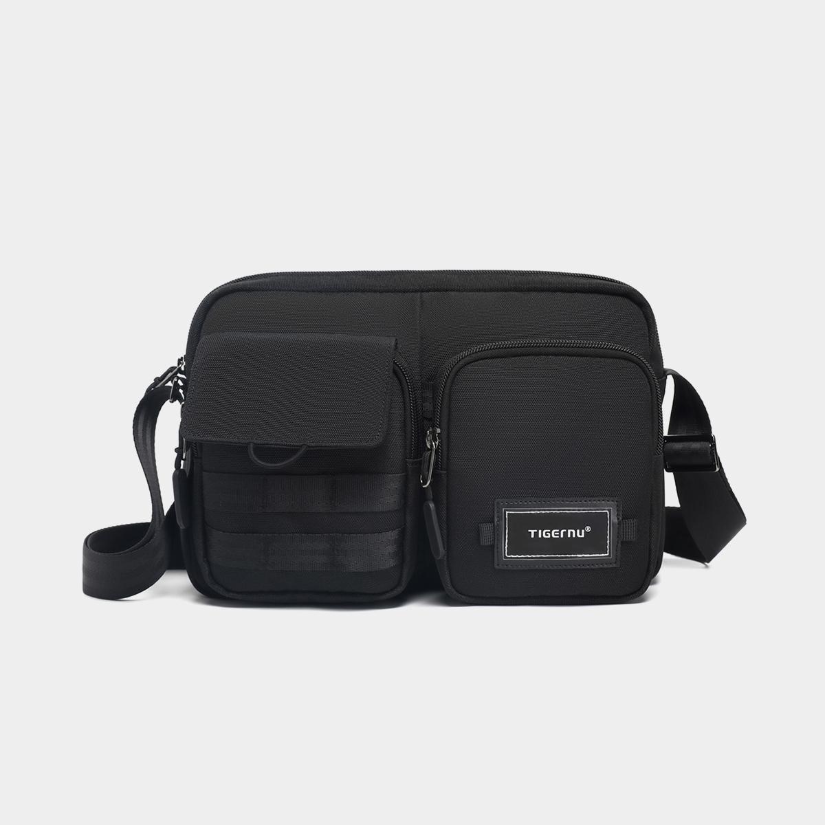 

Tigernu, новинка 2022, мини-сумка на плечо для мужчин, 9,7-дюймовый Ipad, крутой стиль, сумка для пересечения, повседневная сумка на ремне, нагрудные сумки, безудержная серия чёрный
