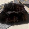 Total Length 80cm Rabbit Short-Length Half-Coat Jacket Real Fur Brown Equivalent To Size M Vintage American Casual Secondhand Women's