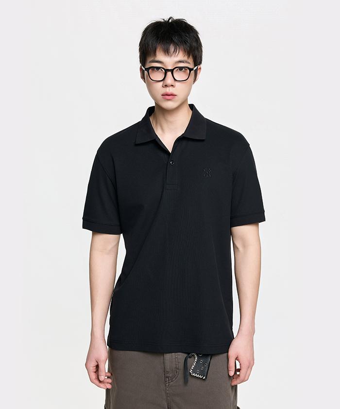 Emelbi Basic Comfortable Fit Collared T-Shirt Ny (Black)