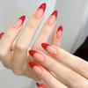24Pcs French Edge Rhinestone Fake Nails Manicure Kit