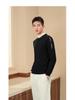 Autumn Men's Slim Fit Crew Neck Knit Sweater with Letter Ribbon Detailing