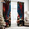 2pcs Merry Christmas   Santa Claus print   perforated blackout curtains   multi size living room insulation   holiday decoration