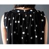 DIMANAF 2026 New Summer Plus Size Women Shirts Tees Casual Loose Blouse Button Sleeveless Lady Tops Pleated Black